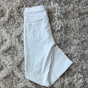 MOTHER Denim size 28 Glass Slipper  insider crop step fray